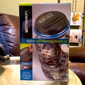 Emerson digital coin counting money jar